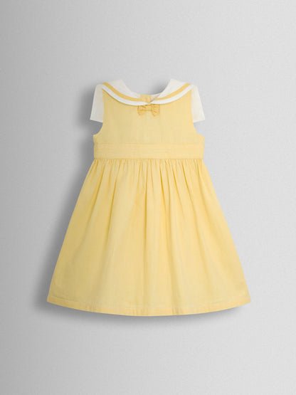 JoJo Maman Bébé Yellow Sailor Stripe Party Dress image 3