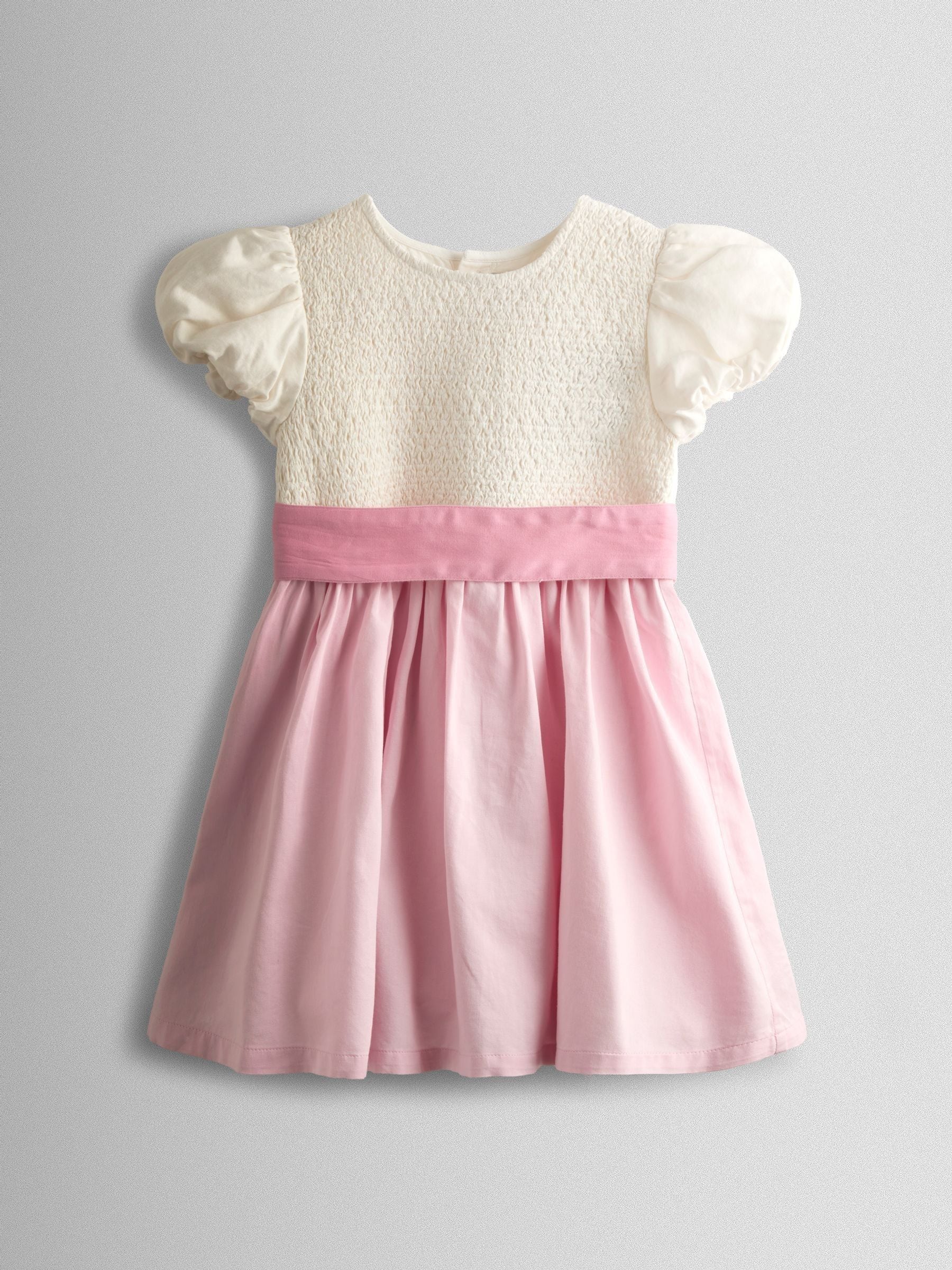 JoJo Maman Bébé Mid Pink Smocked Satin Party Dress image 1