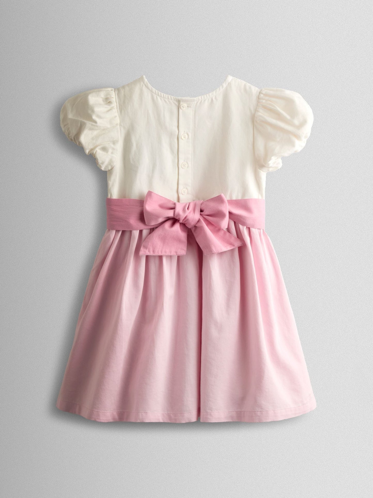 JoJo Maman Bébé Mid Pink Smocked Satin Party Dress image 2