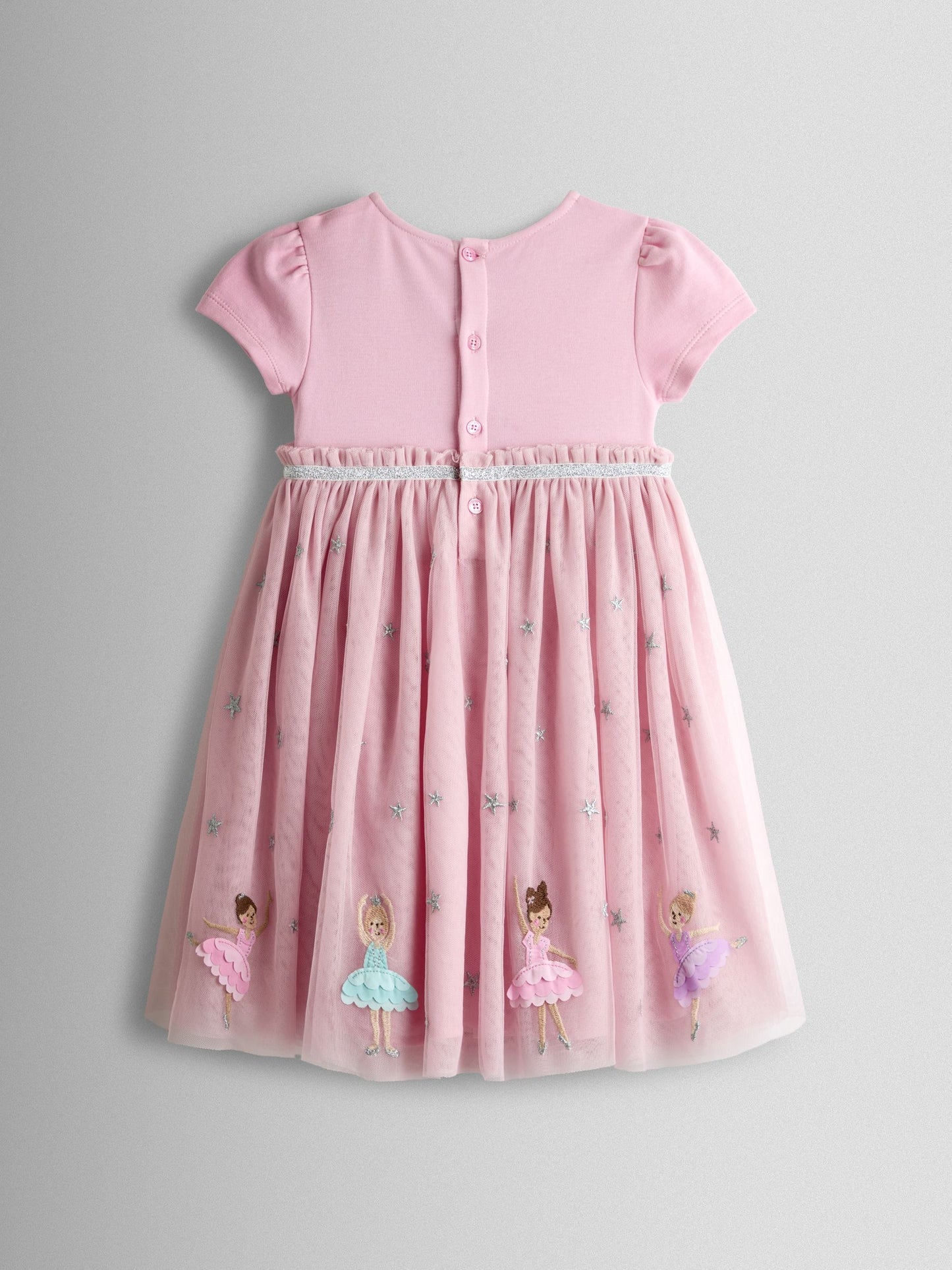 JoJo Maman Bébé Pink Ballerina Appliqué Tulle Party Dress image 4