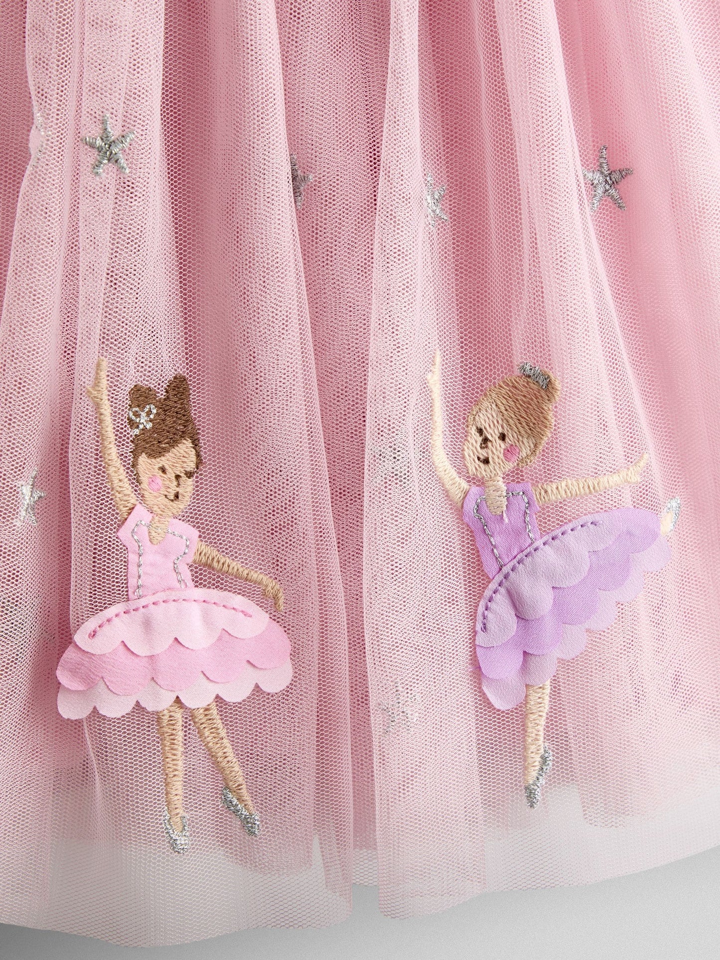 JoJo Maman Bébé Pink Ballerina Appliqué Tulle Party Dress image 5