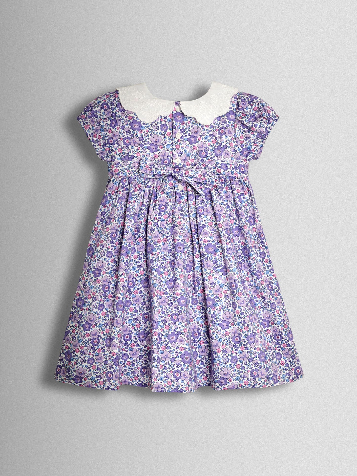 JoJo Maman Bébé Lilac Floral Broderie Collar Party Dress image 3