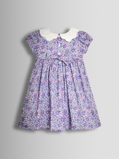 JoJo Maman Bébé Lilac Floral Broderie Collar Party Dress image 3