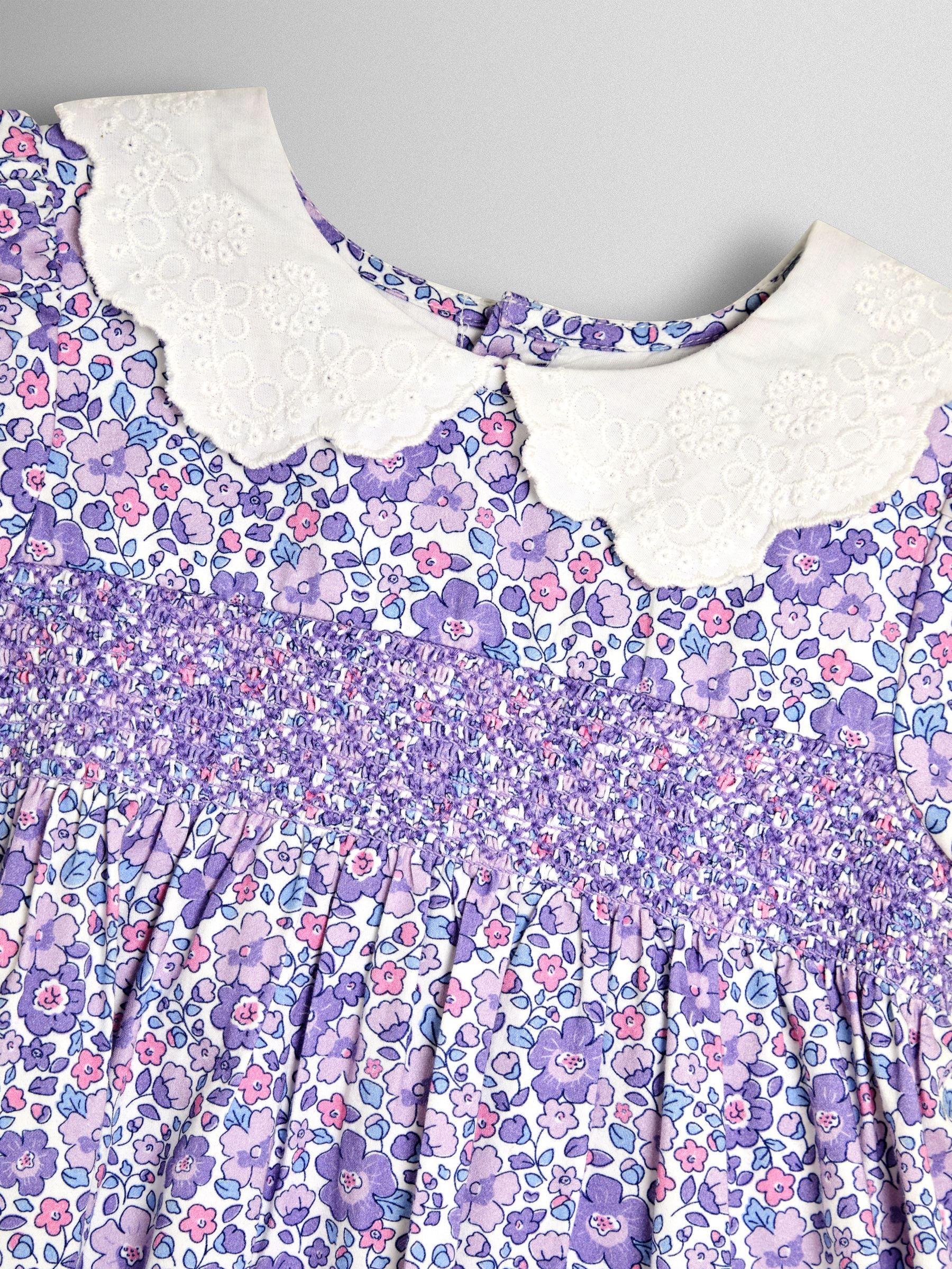 JoJo Maman Bébé Lilac Floral Broderie Collar Party Dress image 7