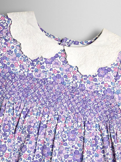 JoJo Maman Bébé Lilac Floral Broderie Collar Party Dress image 7