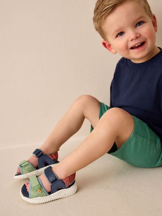 Blue Colourblock Utility Trekker Walking Sandals image 1