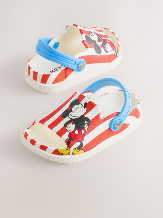 Red Stripe Mickey Mouse Slider Clogs image 1