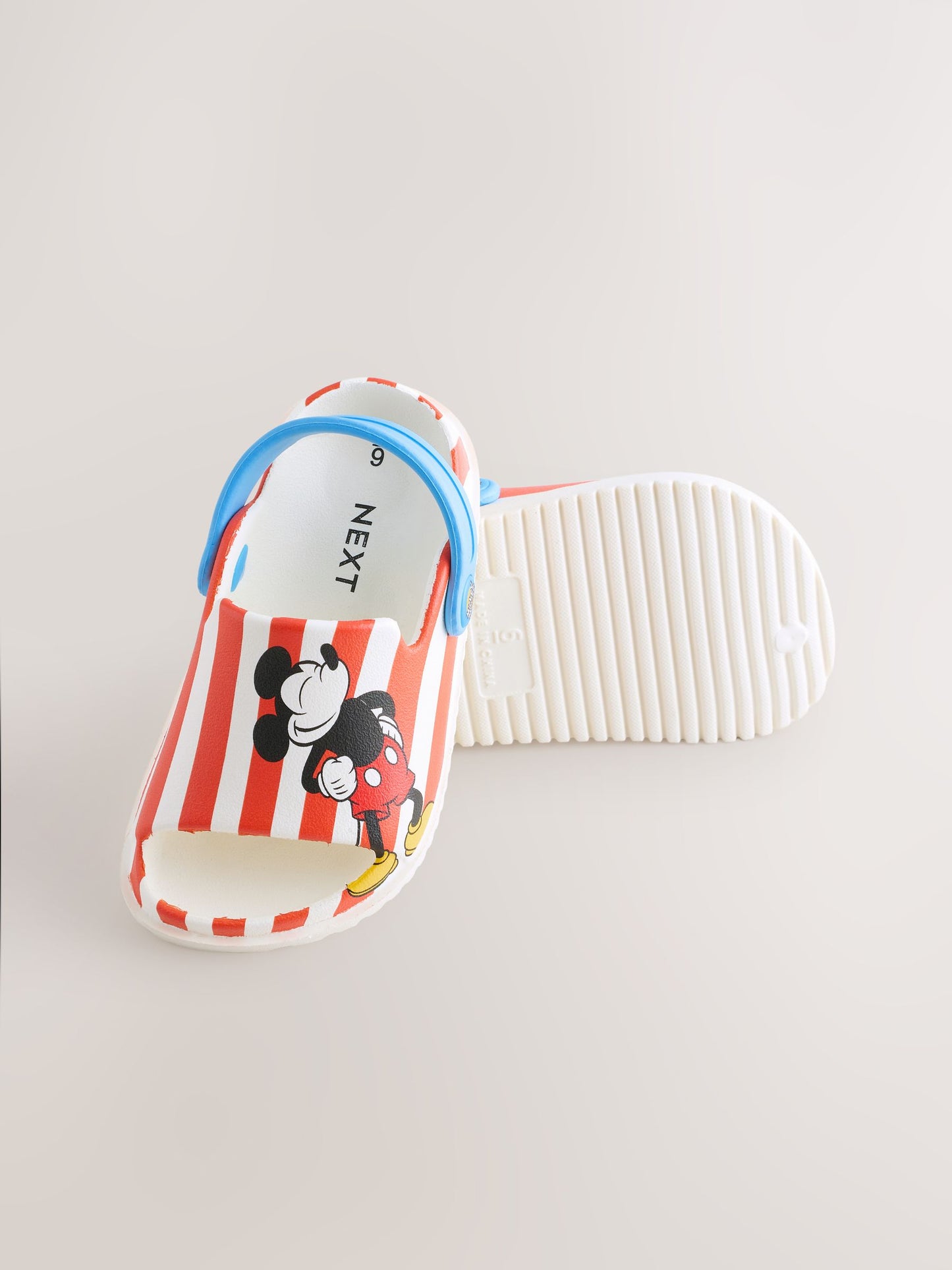 Red Stripe Mickey Mouse Slider Clogs image 3