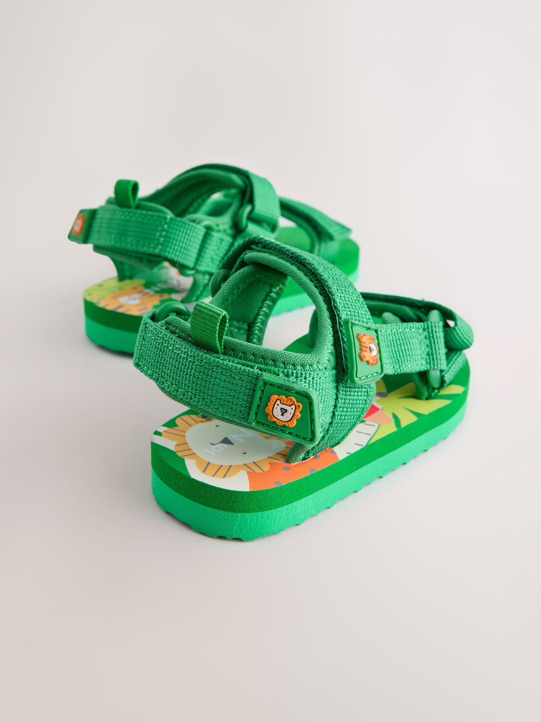 Green Standard Fit (F) Touch Fastening Trekker Walking Sandals image 4