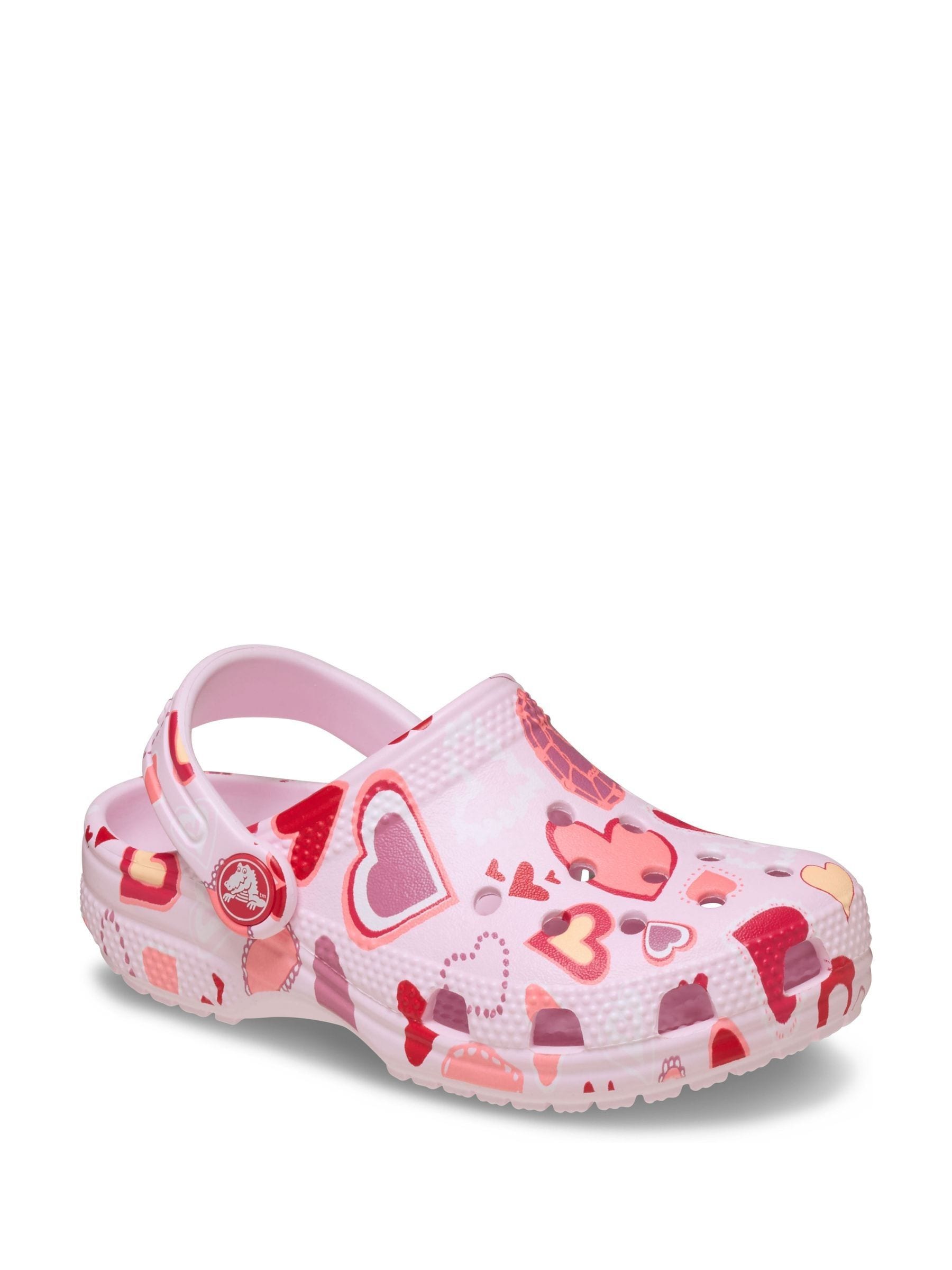 Crocs Pink Classic Hearts Clogs image 3