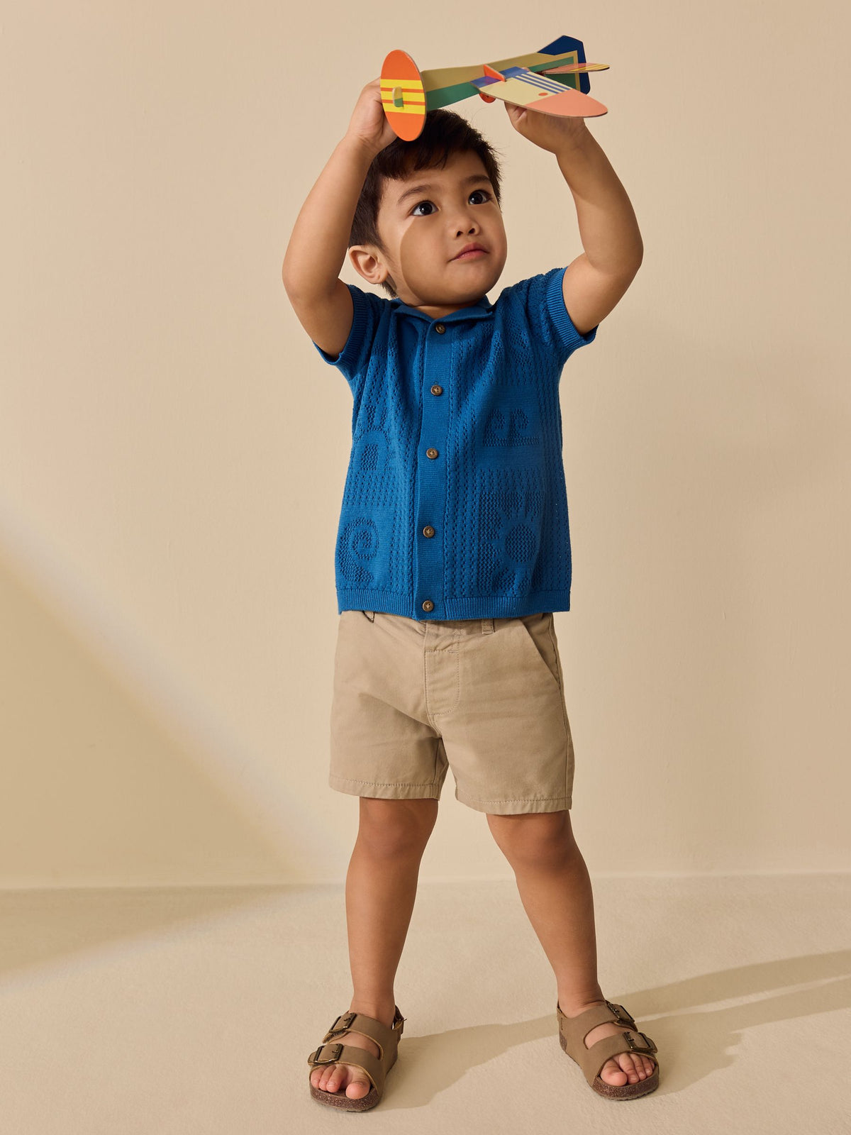 Blue Textured Knitted Polo Shirt (3mths-7yrs) - image 2