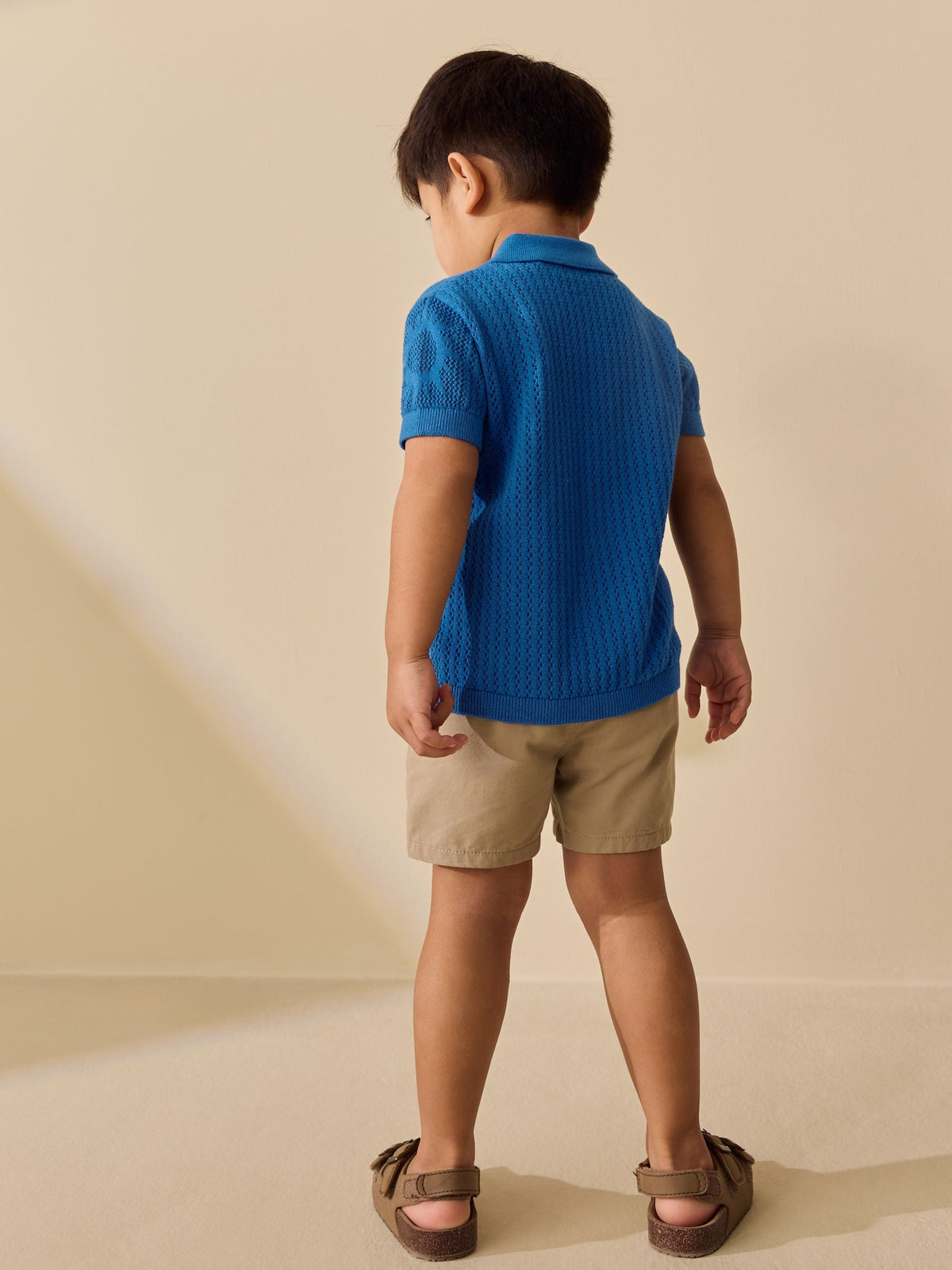 Blue Textured Knitted Polo Shirt (3mths-7yrs) - image 3
