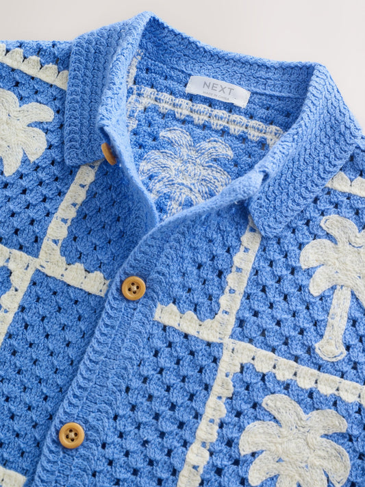 Bright Blue Crochet Palm Tree Set (12mths-7yrs) image 3