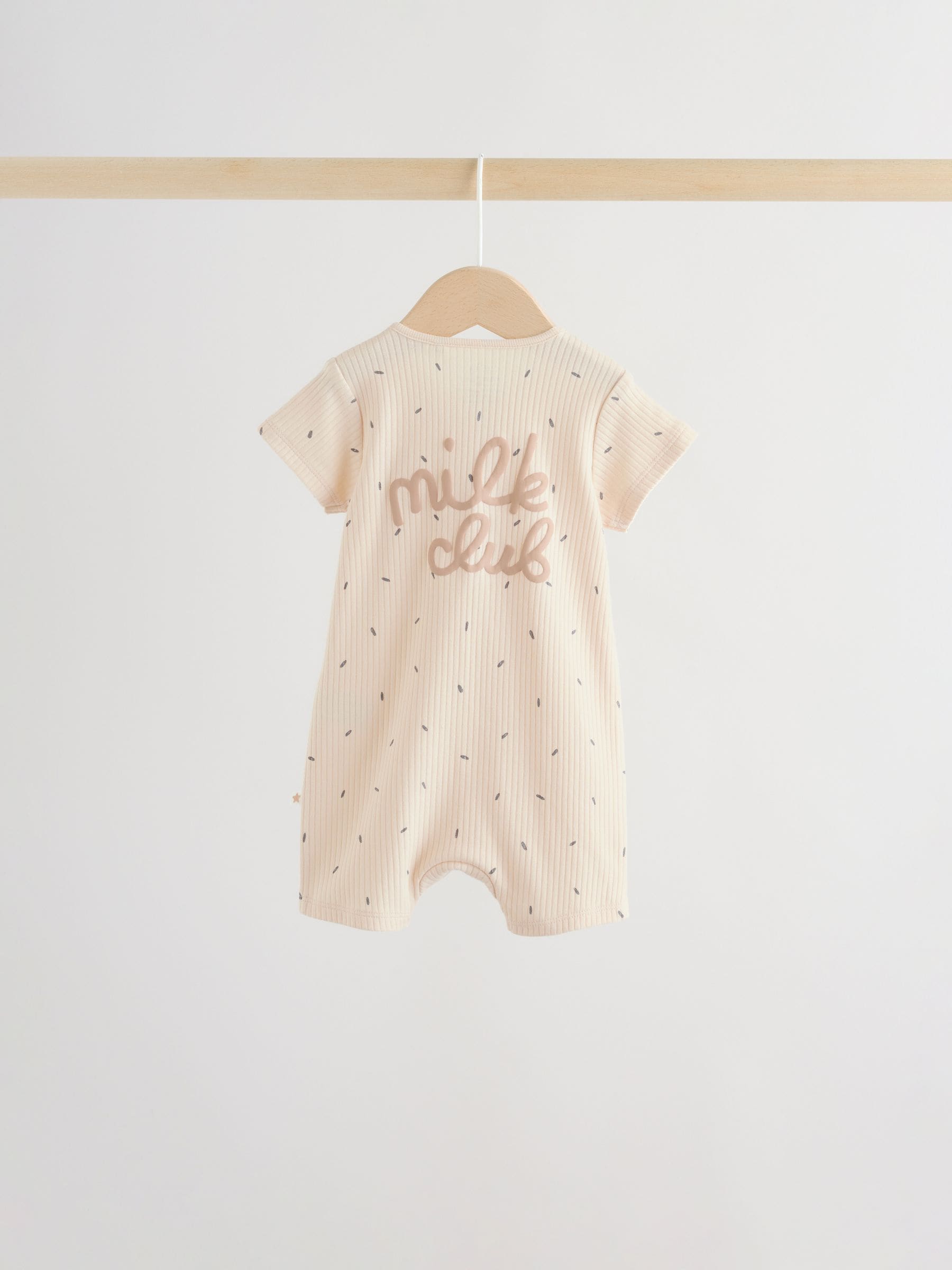 Beige Two Way Zip Baby Rompers 3 Pack (0mths-3yrs) image 4