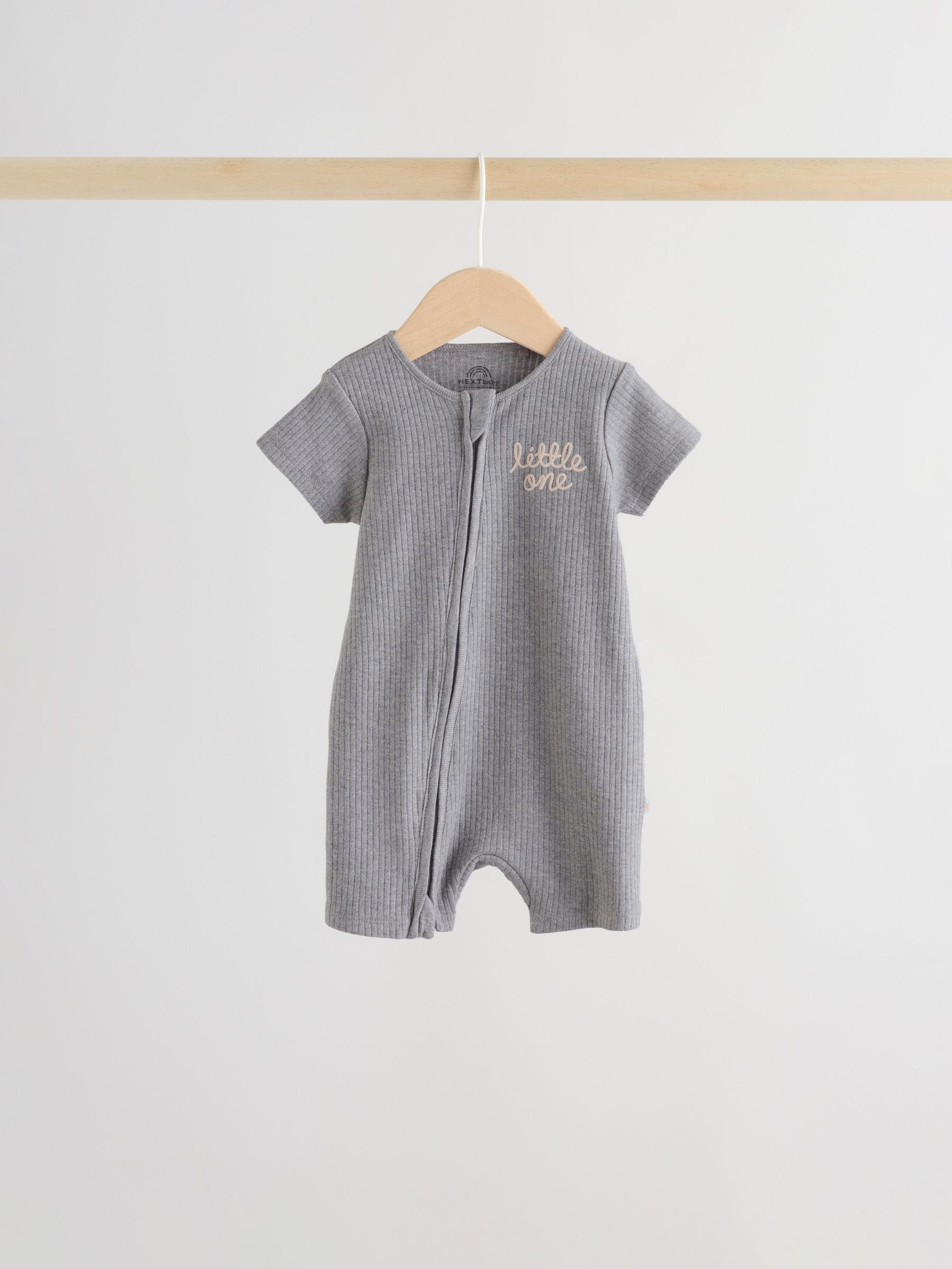 Beige Two Way Zip Baby Rompers 3 Pack (0mths-3yrs) image 5