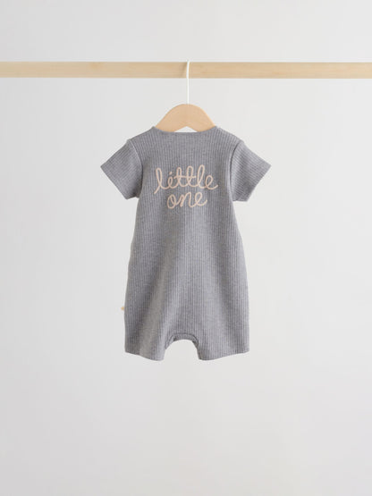 Beige Two Way Zip Baby Rompers 3 Pack (0mths-3yrs) image 6