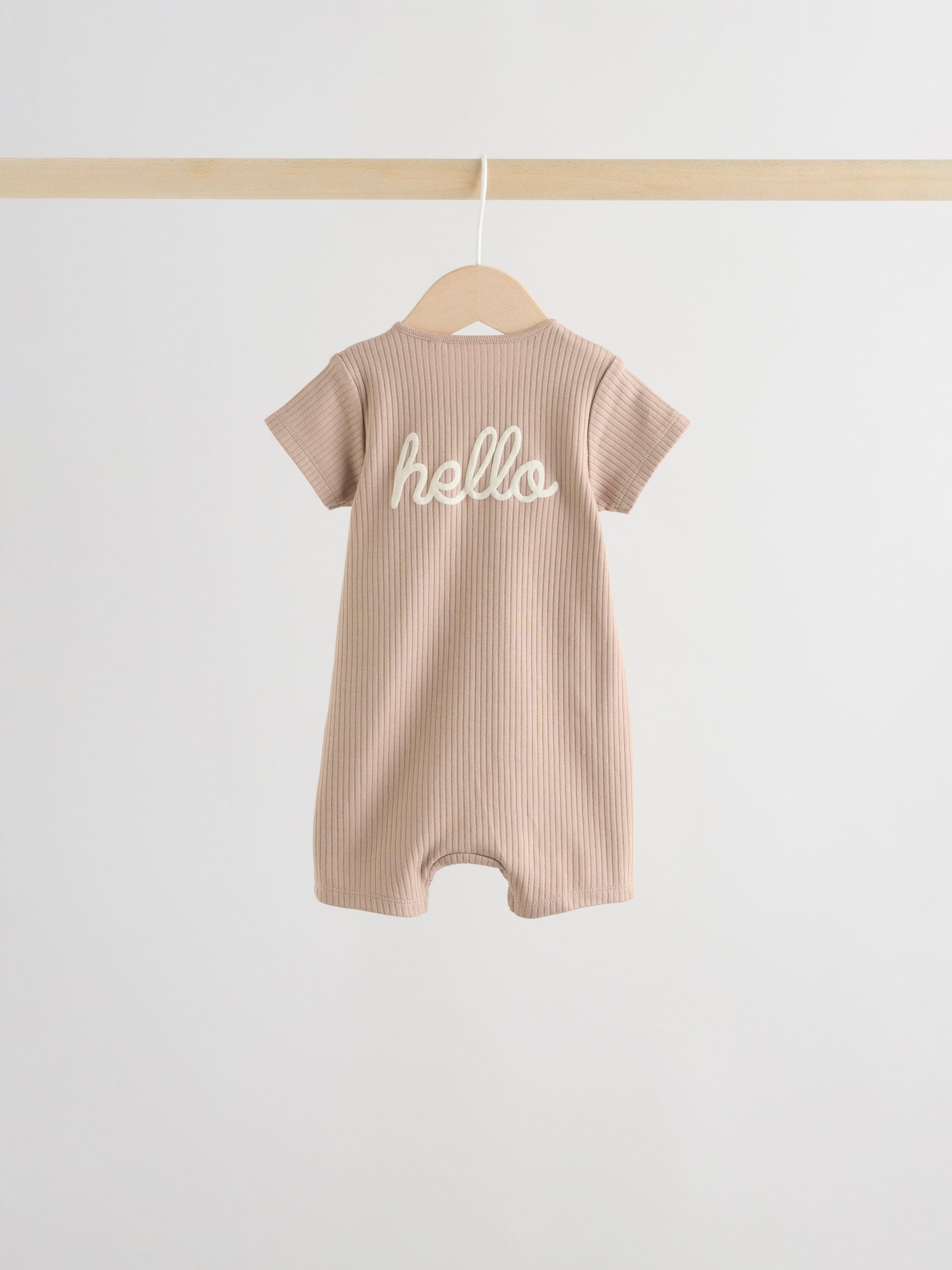 Beige Two Way Zip Baby Rompers 3 Pack (0mths-3yrs) image 8