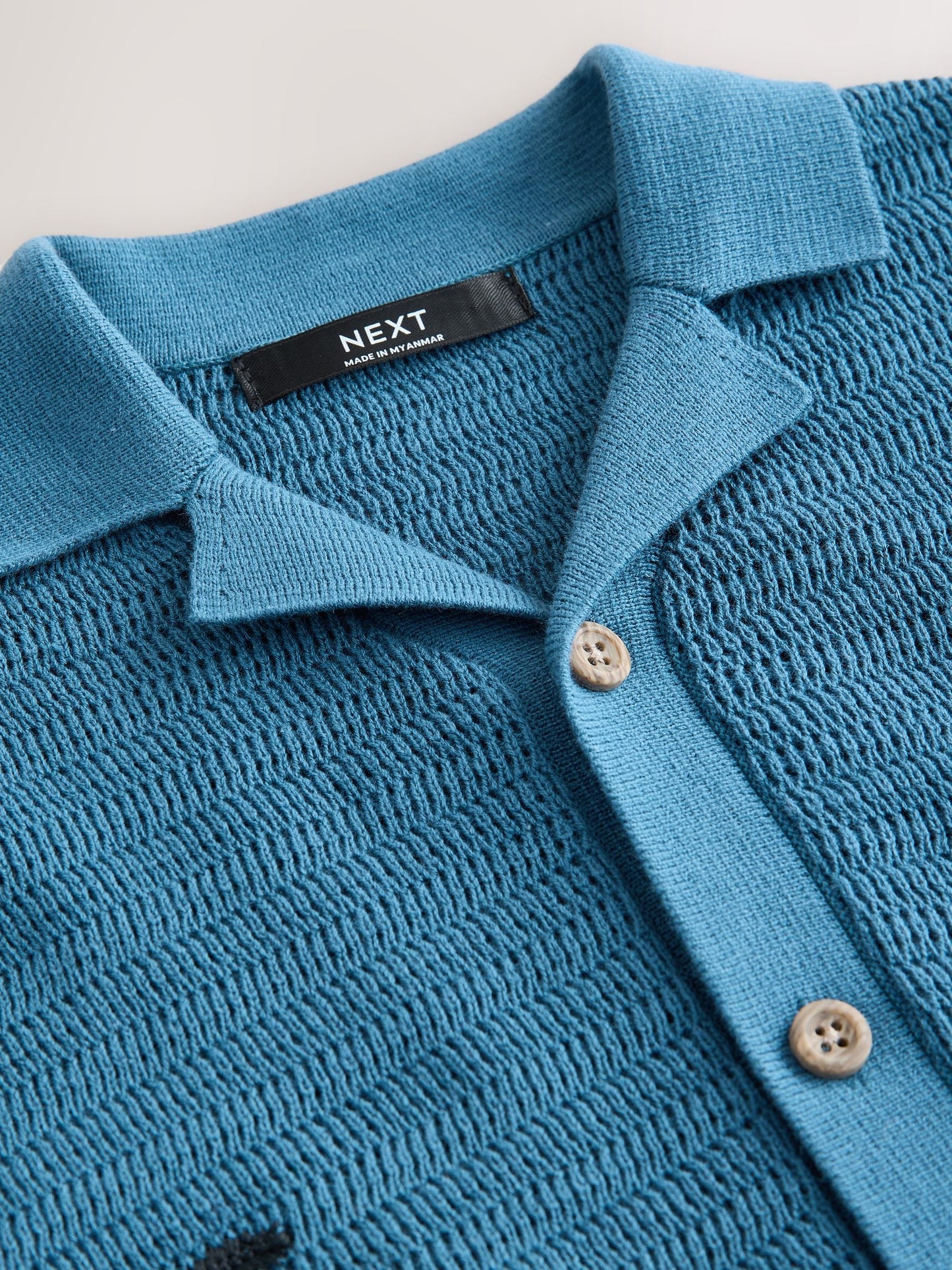 Dsiney Kidz - Blue Palm Embroidered Knitted Polo Shirt (3-16yrs) image 7