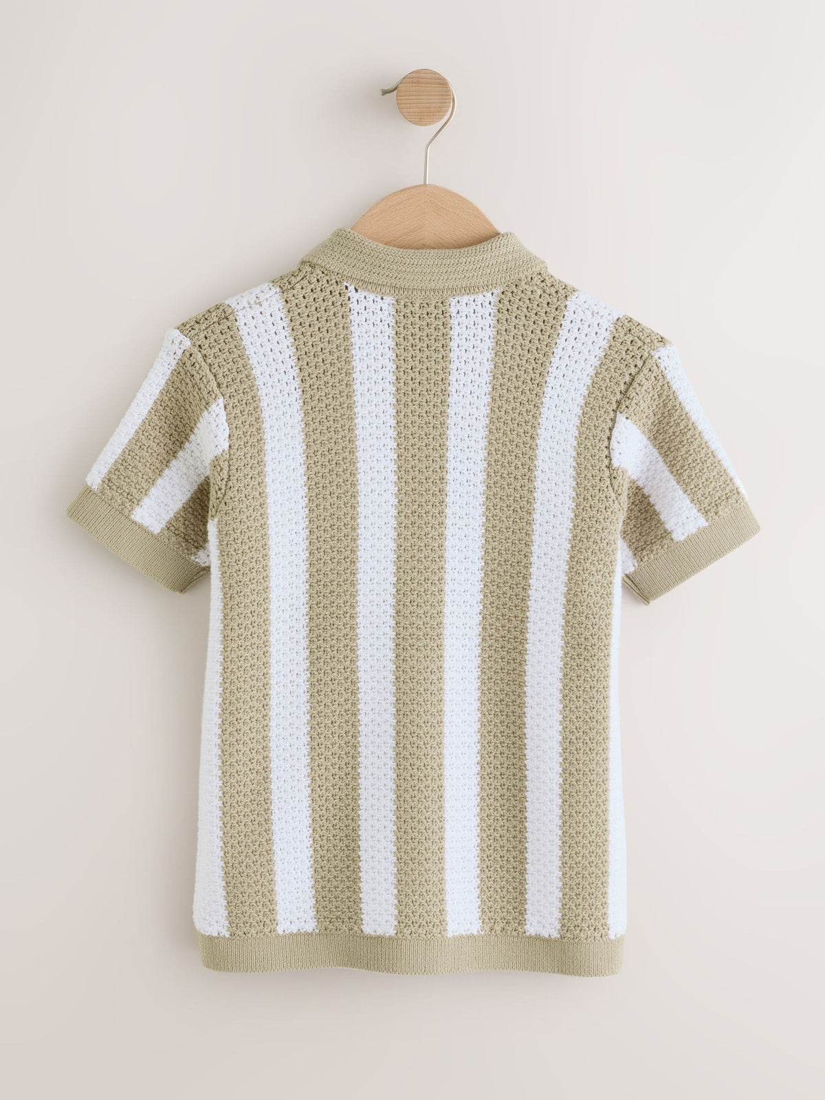 Dsiney Kidz - Neutral Stripe Knitted Polo Shirt (3-16yrs) image 2