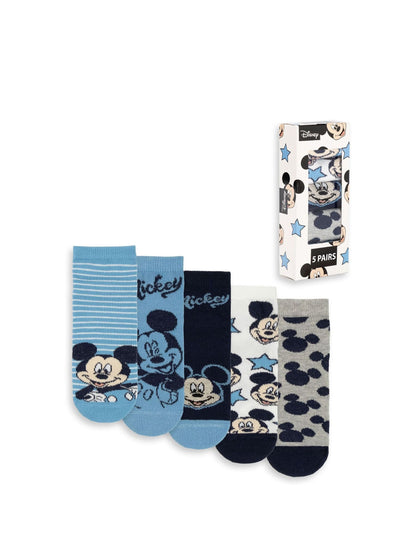 Dsiney Kidz - Vanilla Underground Blue Disney Boys Blue Mickey Mouse Calf Socks Set of 5 image 1