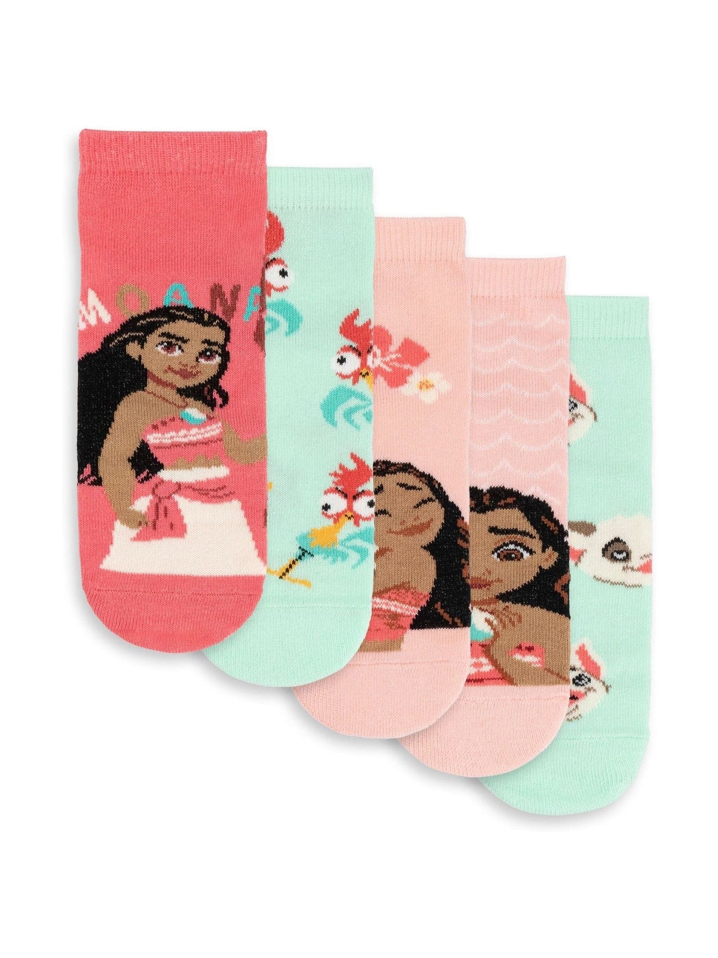 Vanilla Underground Pink Disney Moana Calf Socks Set of 5 image 2