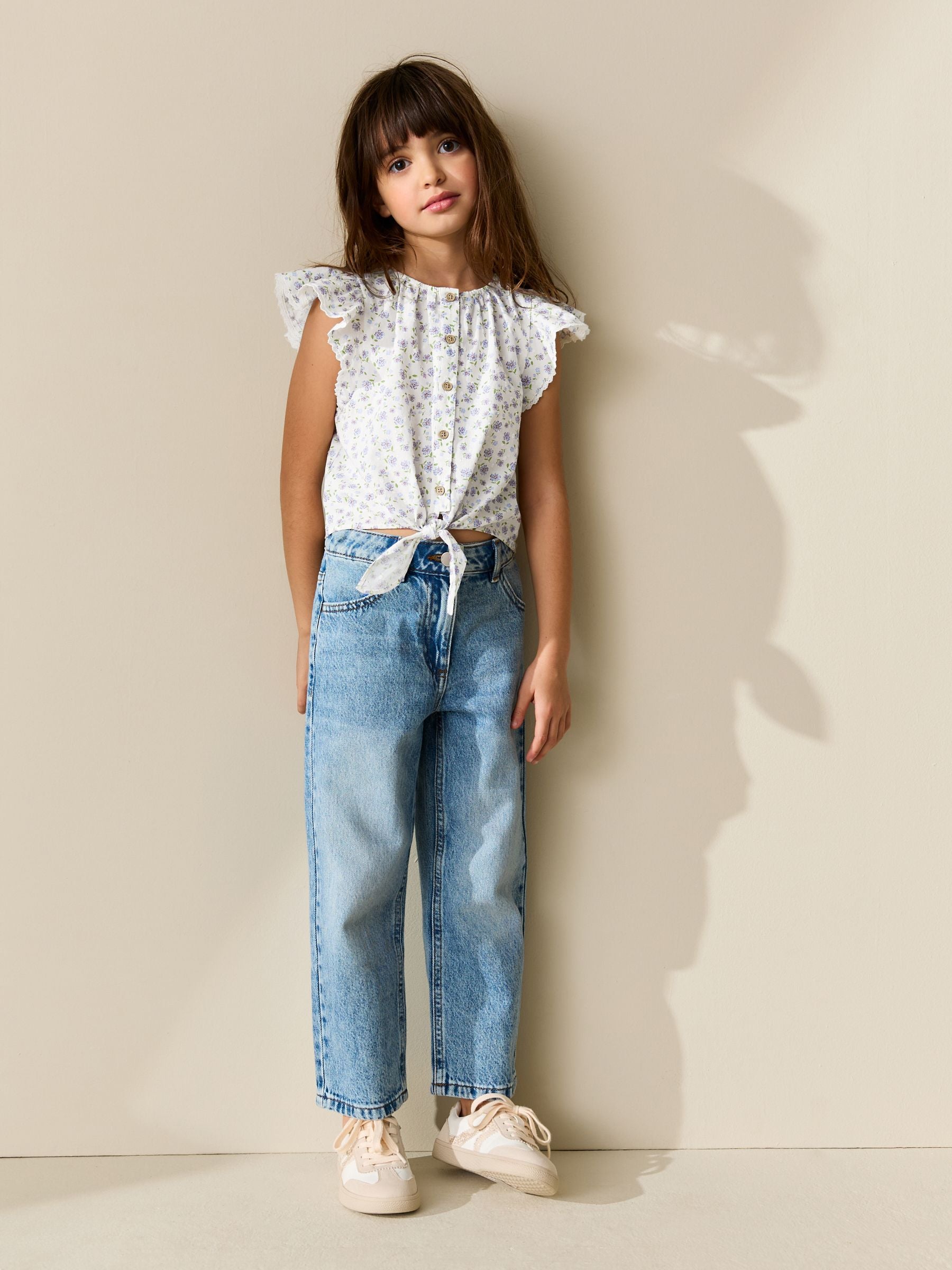 Dsiney Kidz - Lilac Floral Tie Front Blouse (3-16yrs) image 2