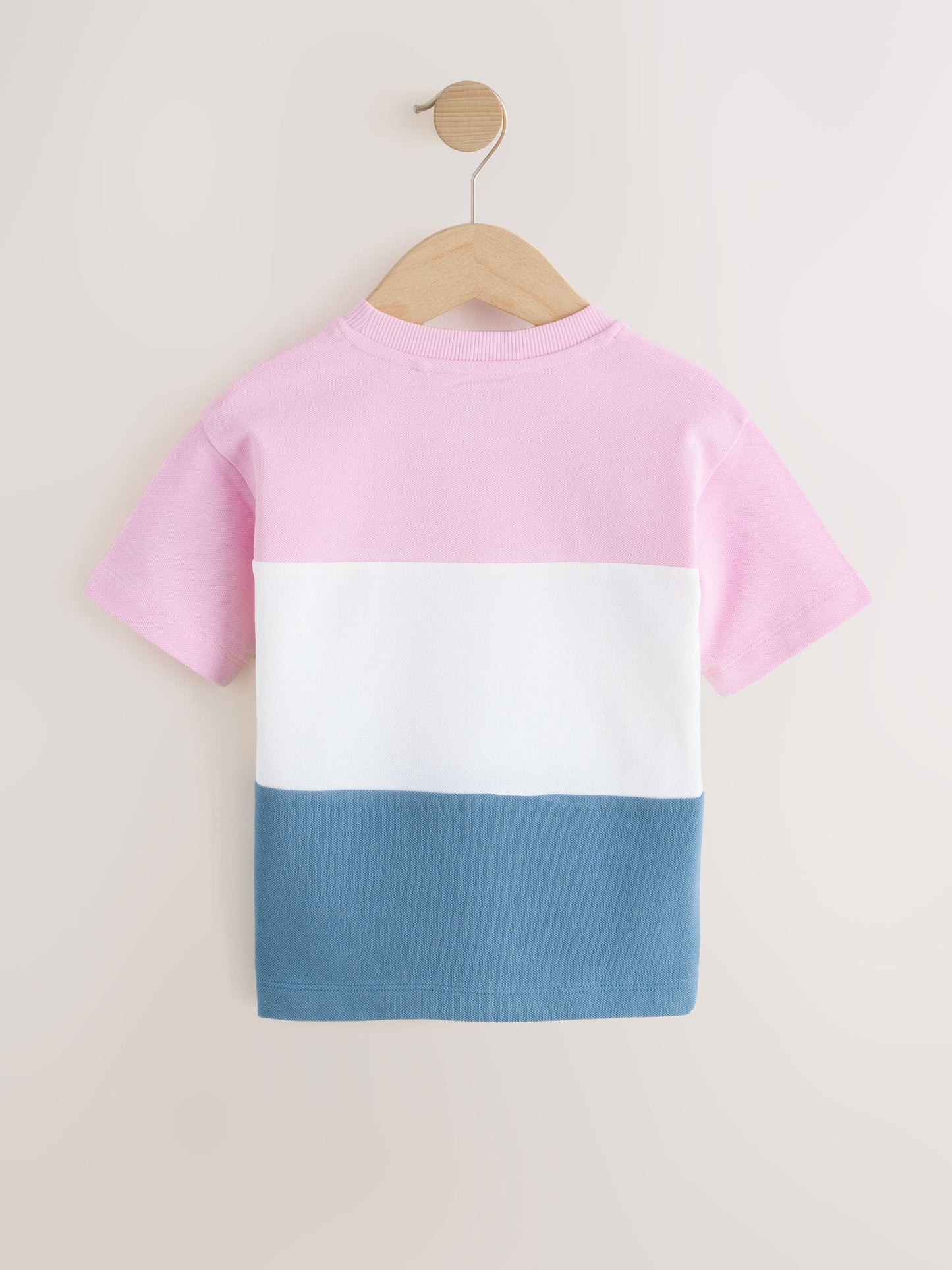 Pink/White/Blue Short Sleeve Colourblock T-Shirt (3mths-7yrs) (3mths-7yrs) image 5