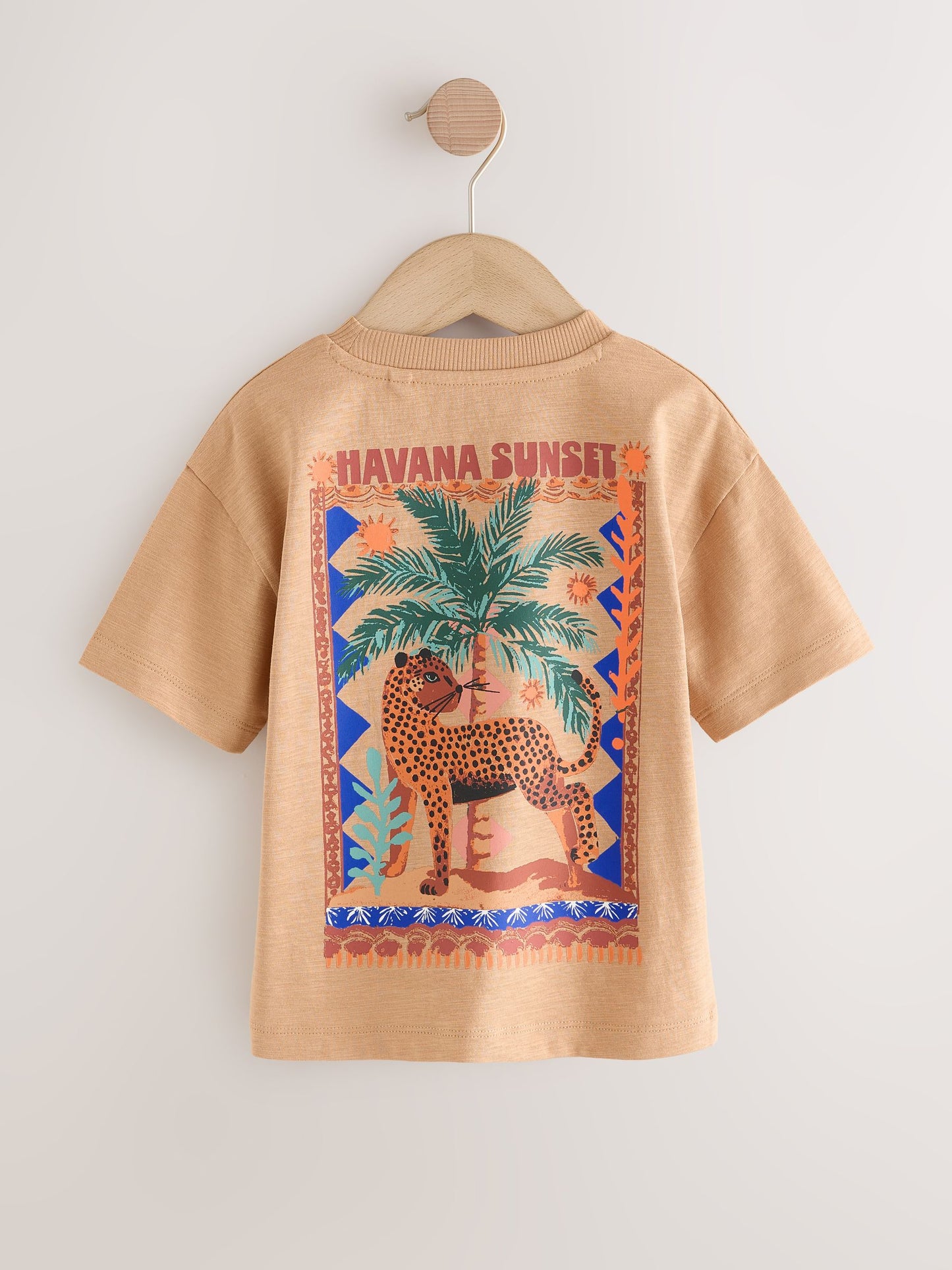 Tan Cheetah Havana Sunset Short Sleeve Back Print T-Shirt (3mths-7yrs) image 6
