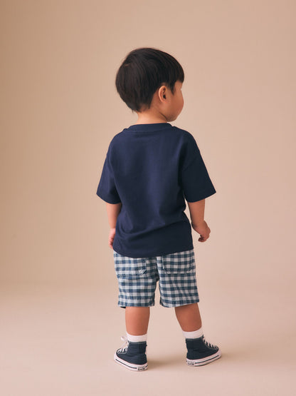 Dsiney Kidz - Navy Blue I love snacks Slogan Short Sleeve Small Graphic T-Shirt (3mths-7yrs) image 3