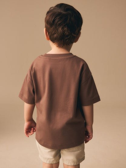 Chocolate Brown Lion Short Sleeve Small Graphic T-Shirt (3mths-7yrs) image 3