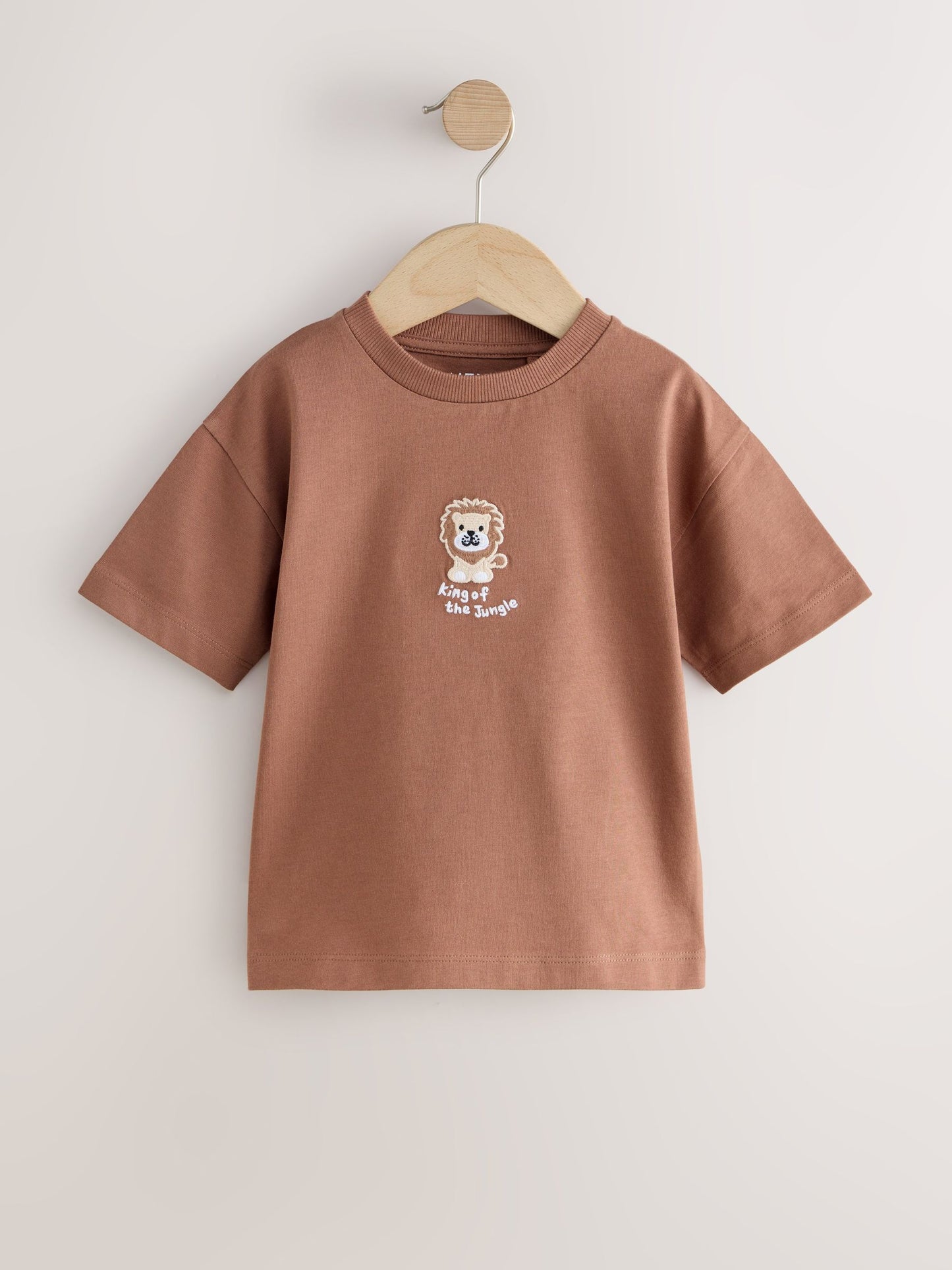 Chocolate Brown Lion Short Sleeve Small Graphic T-Shirt (3mths-7yrs) image 5