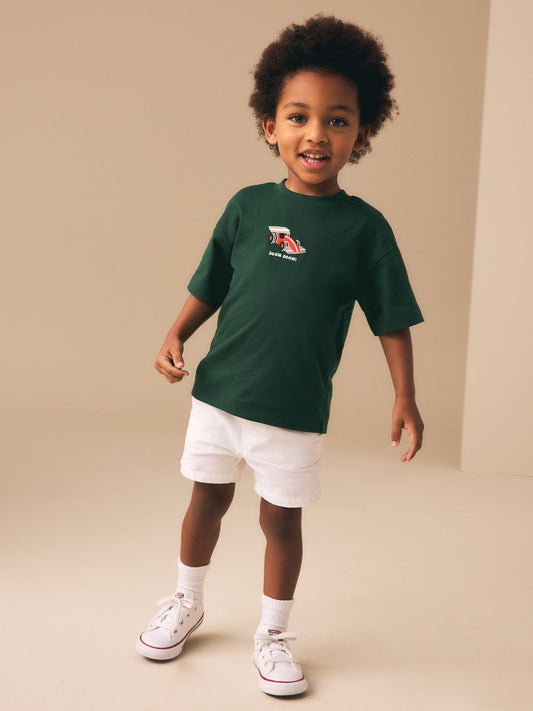Green Embroidered Race Car Short Sleeve Small Graphic T-Shirt (3mths-7yrs) image 2