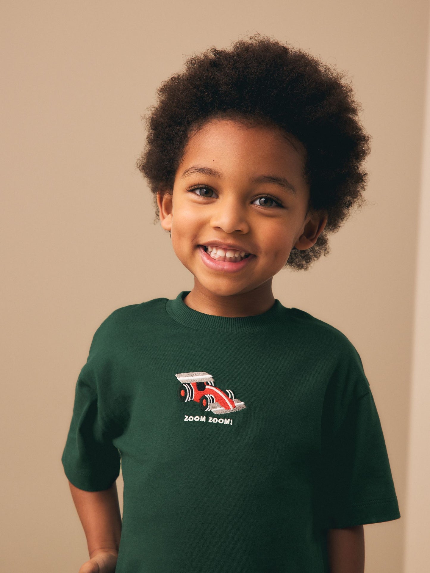 Green Embroidered Race Car Short Sleeve Small Graphic T-Shirt (3mths-7yrs) image 4
