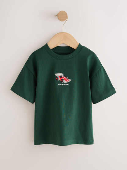 Green Embroidered Race Car Short Sleeve Small Graphic T-Shirt (3mths-7yrs) image 5