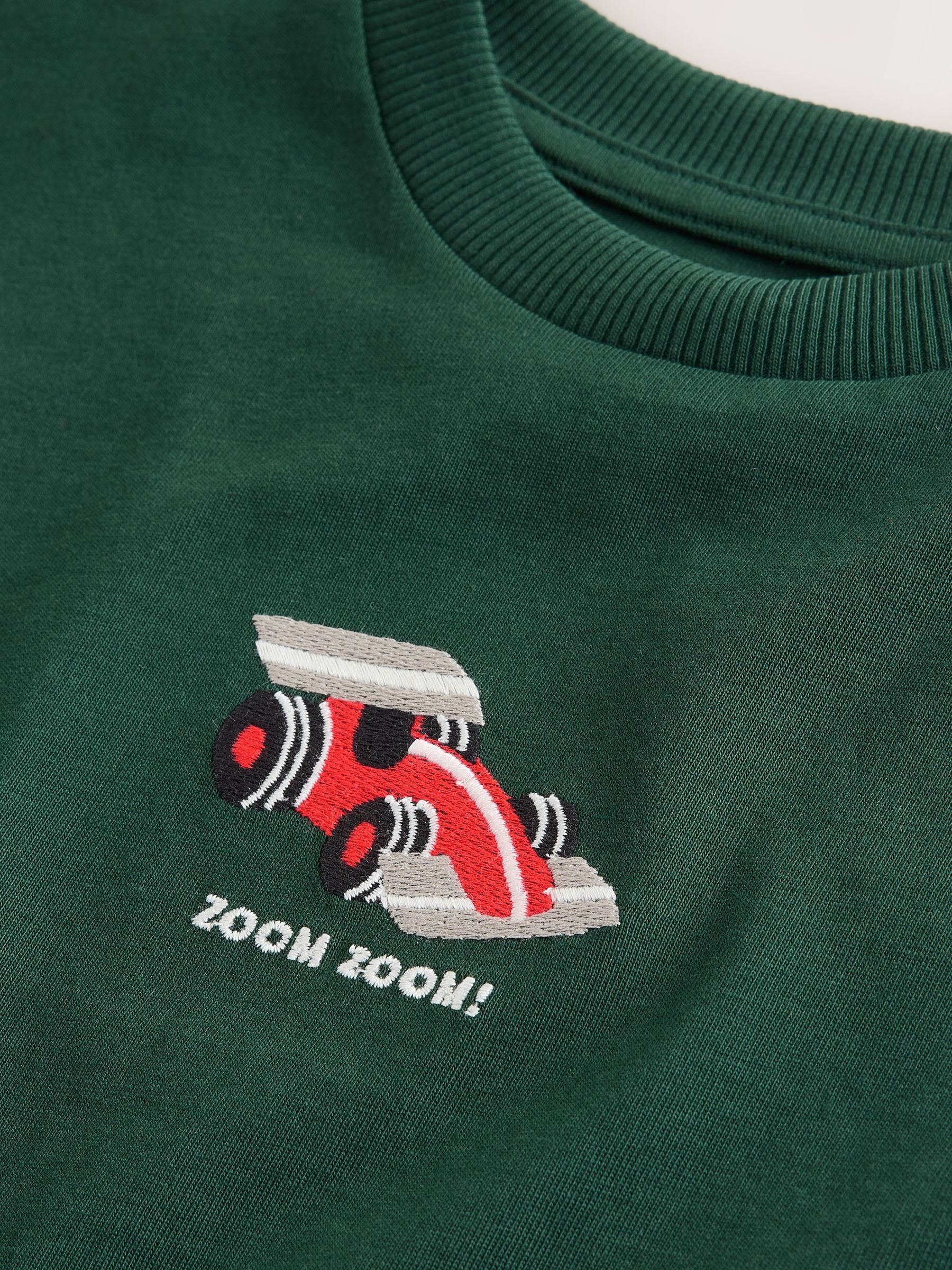 Green Embroidered Race Car Short Sleeve Small Graphic T-Shirt (3mths-7yrs) image 8