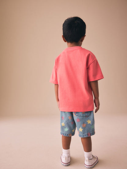 Dsiney Kidz - Coral Pink Wild Slogan Short Sleeve Small Graphic T-Shirt (3mths-7yrs) image 3