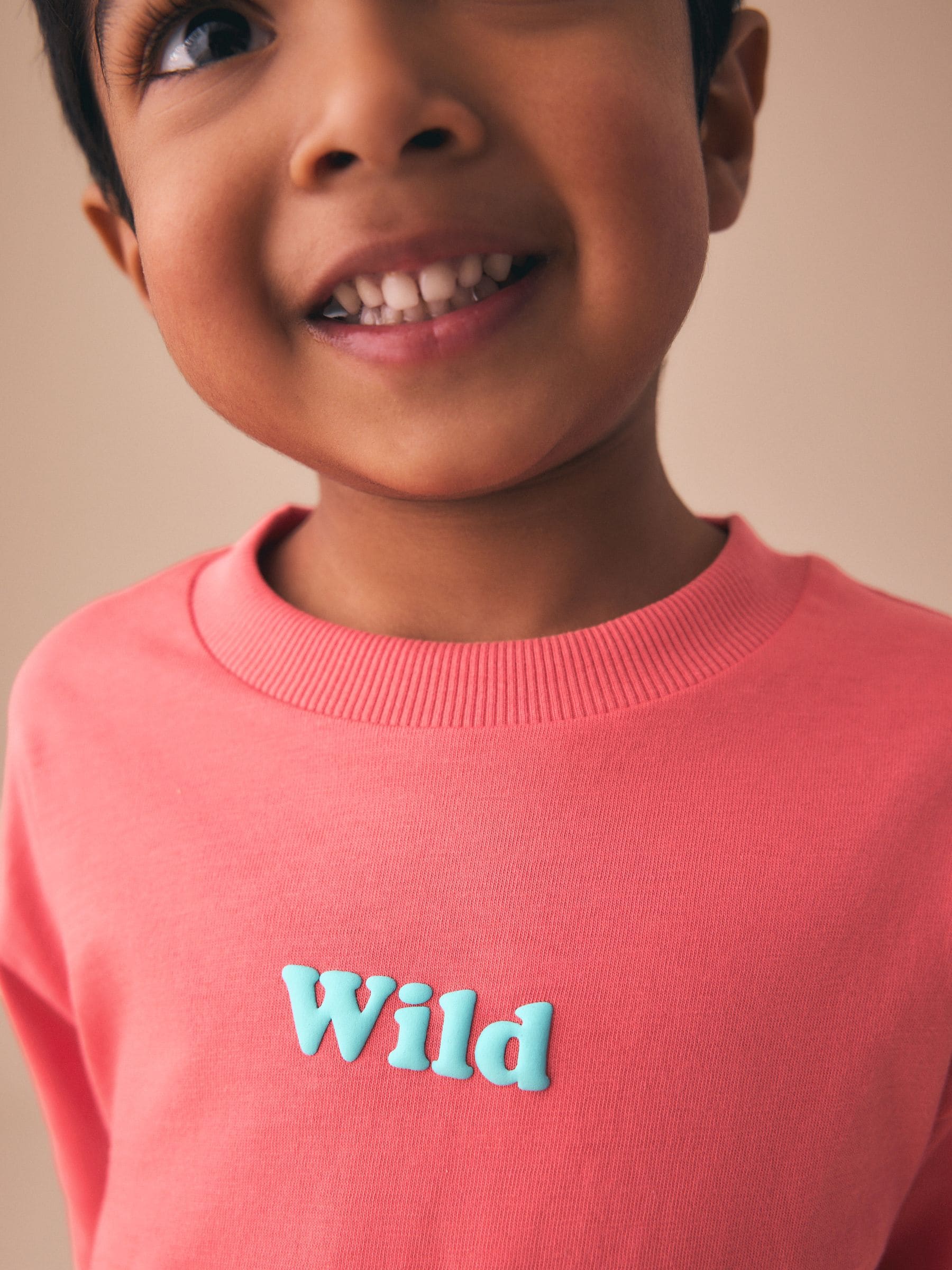 Dsiney Kidz - Coral Pink Wild Slogan Short Sleeve Small Graphic T-Shirt (3mths-7yrs) image 4