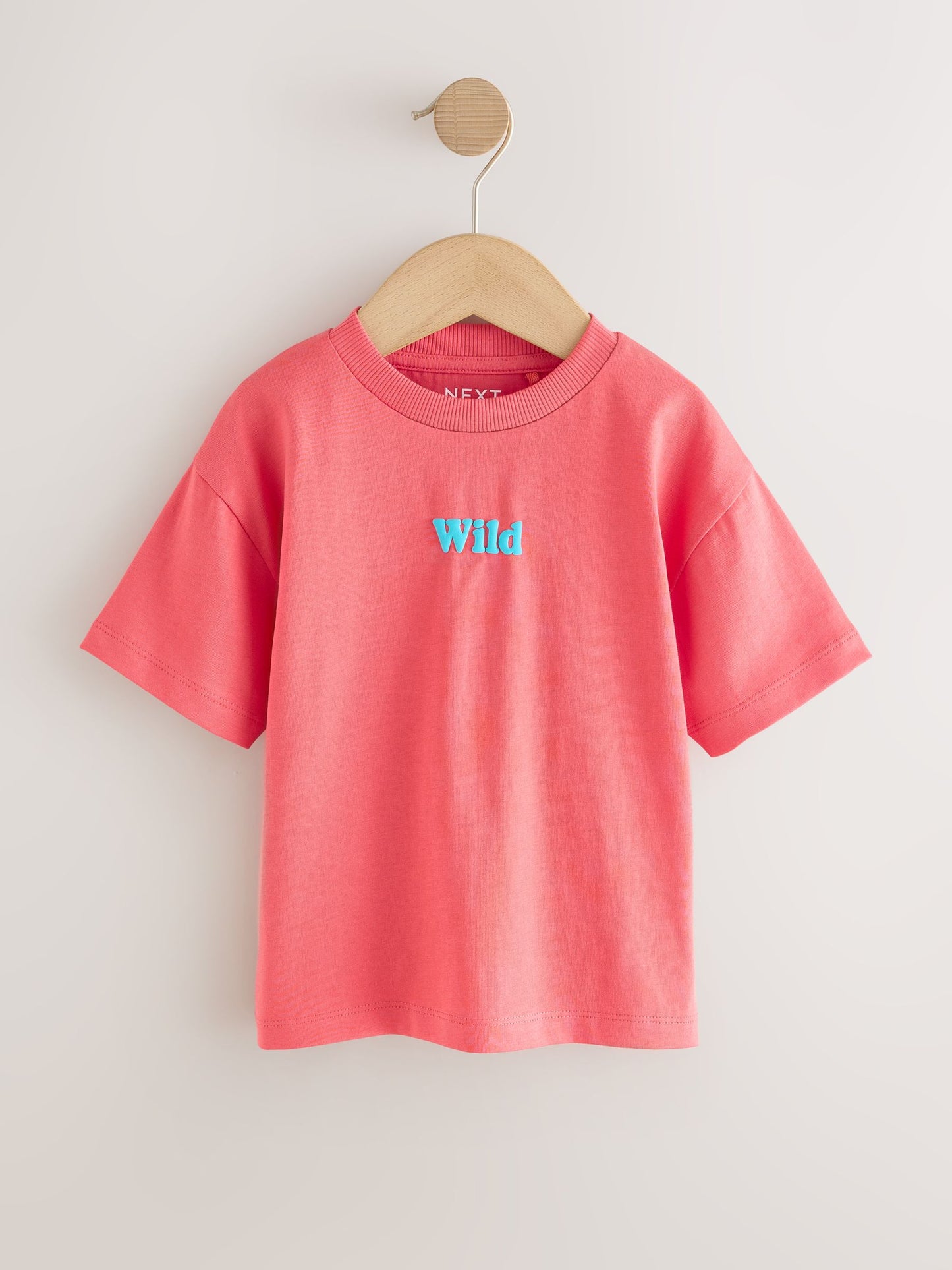 Dsiney Kidz - Coral Pink Wild Slogan Short Sleeve Small Graphic T-Shirt (3mths-7yrs) image 5