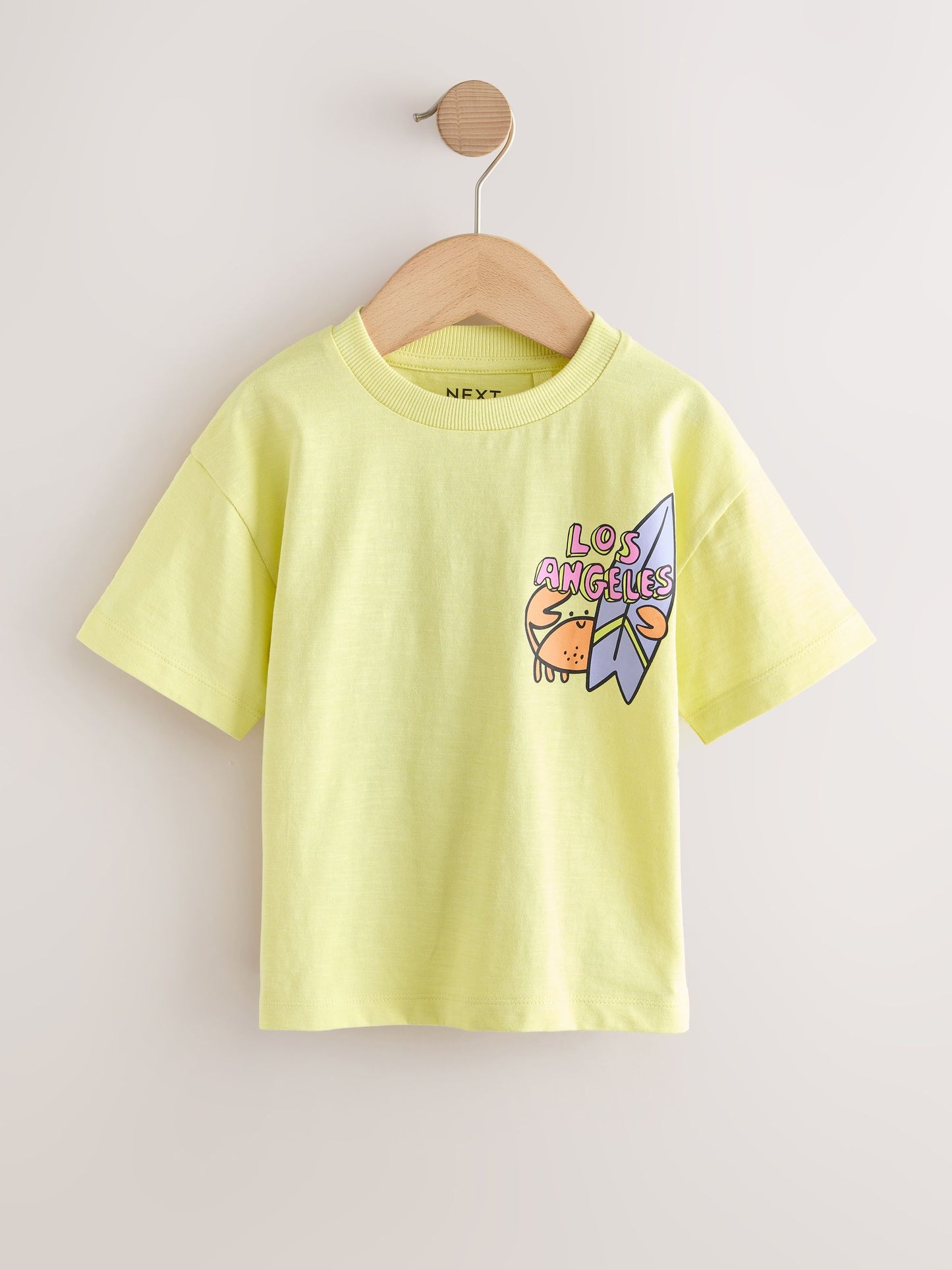 Yellow LA Surf Short Sleeve Graphic T-Shirts 3 Pack (3mths-7yrs) image 2