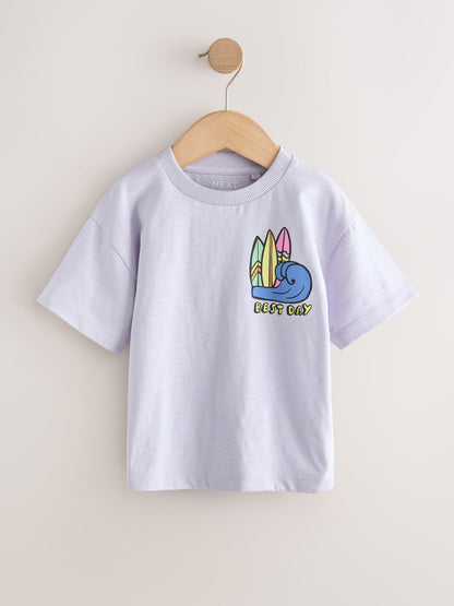 Yellow LA Surf Short Sleeve Graphic T-Shirts 3 Pack (3mths-7yrs) image 4