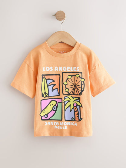 Yellow LA Surf Short Sleeve Graphic T-Shirts 3 Pack (3mths-7yrs) image 5