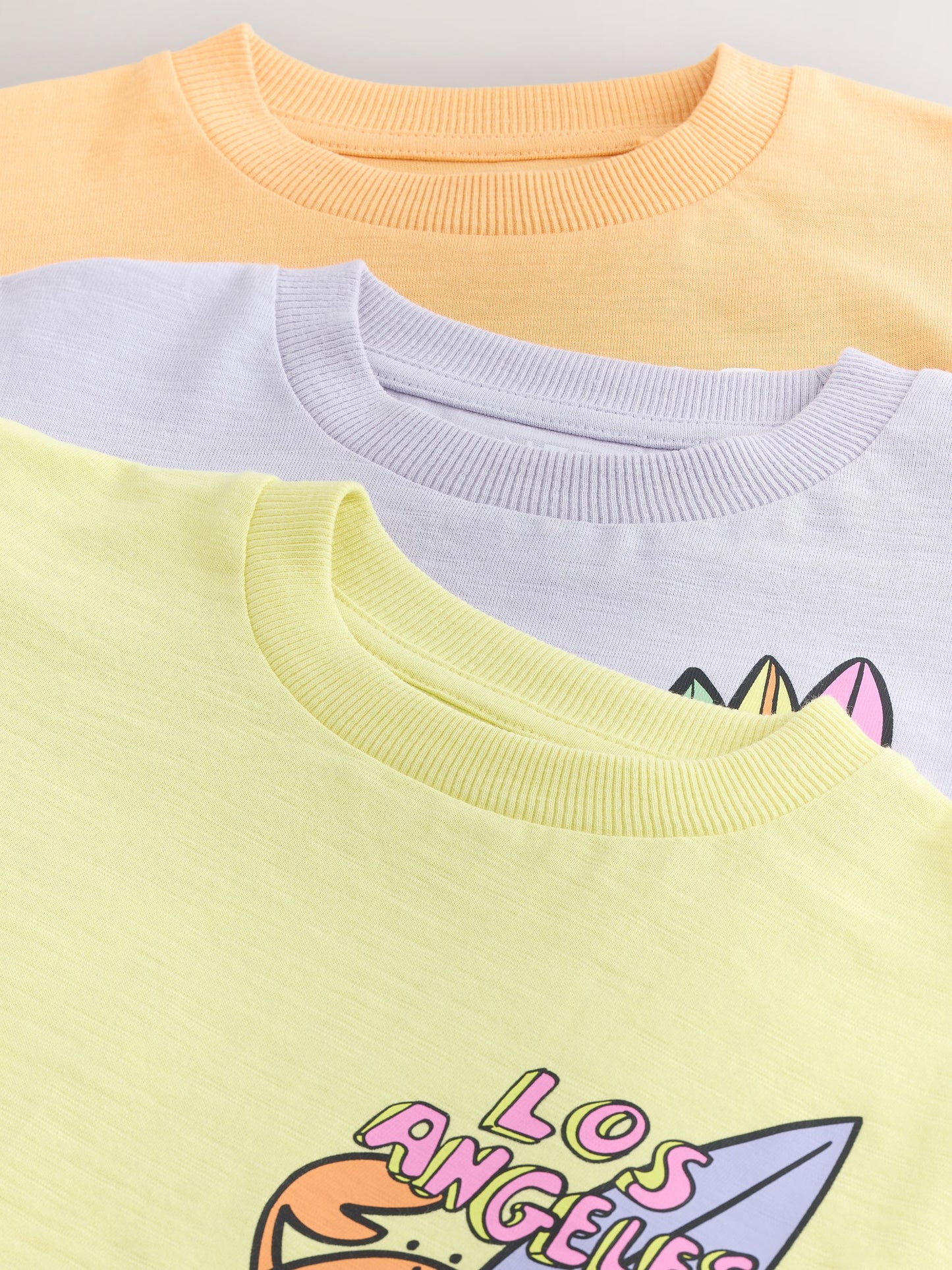 Yellow LA Surf Short Sleeve Graphic T-Shirts 3 Pack (3mths-7yrs) image 7