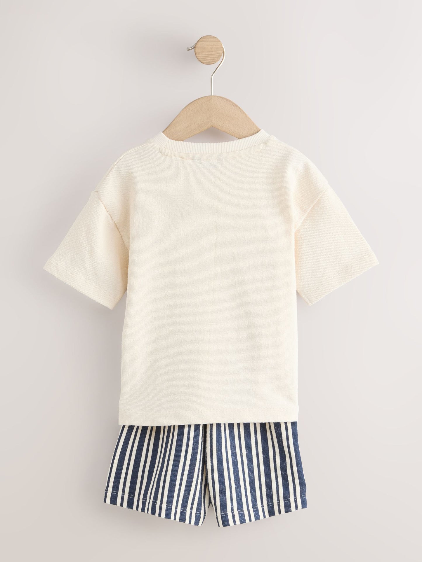 Ecru Textured Short Sleeve T-Shirt and Shorts Set (3mths-7yrs) image 7