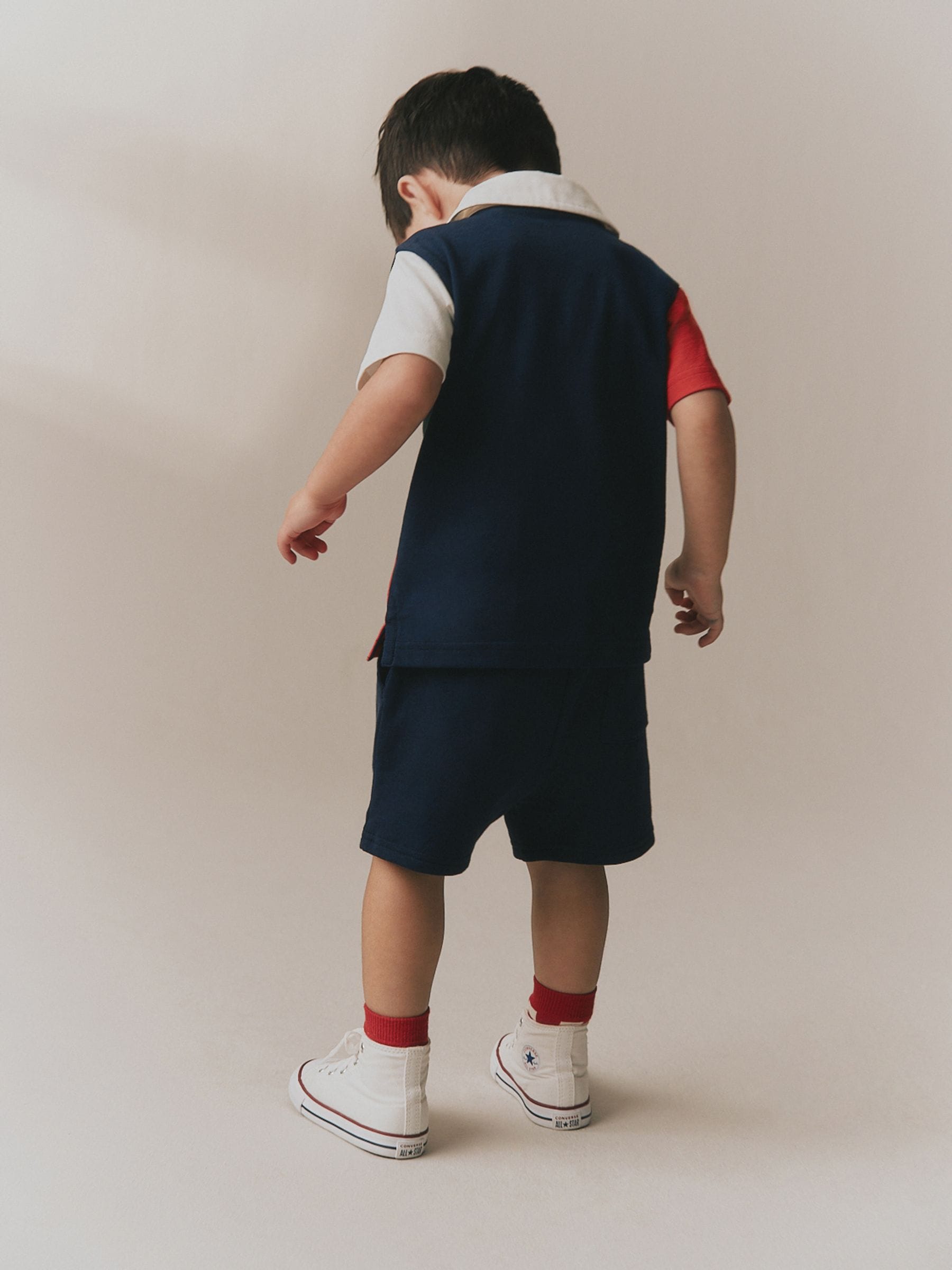 Red/Blue/Green Colourblock Short Sleeve Polo Shirt and Shorts Set (3mths-7yrs) image 3