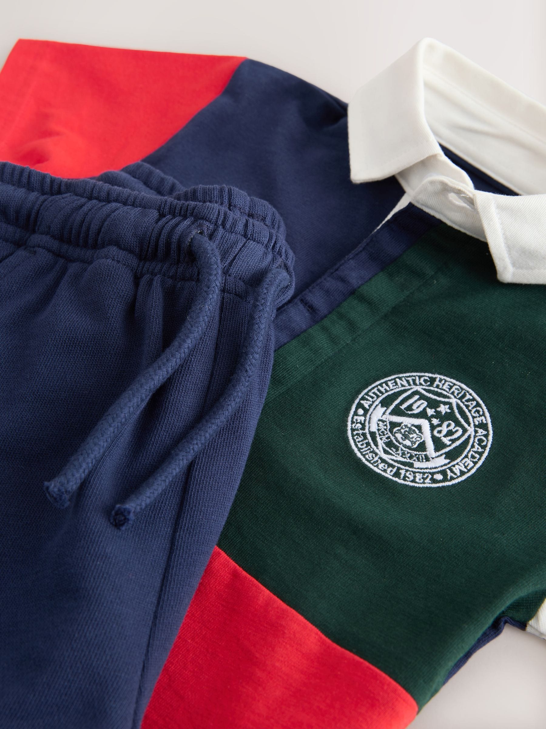 Red/Blue/Green Colourblock Short Sleeve Polo Shirt and Shorts Set (3mths-7yrs) image 8