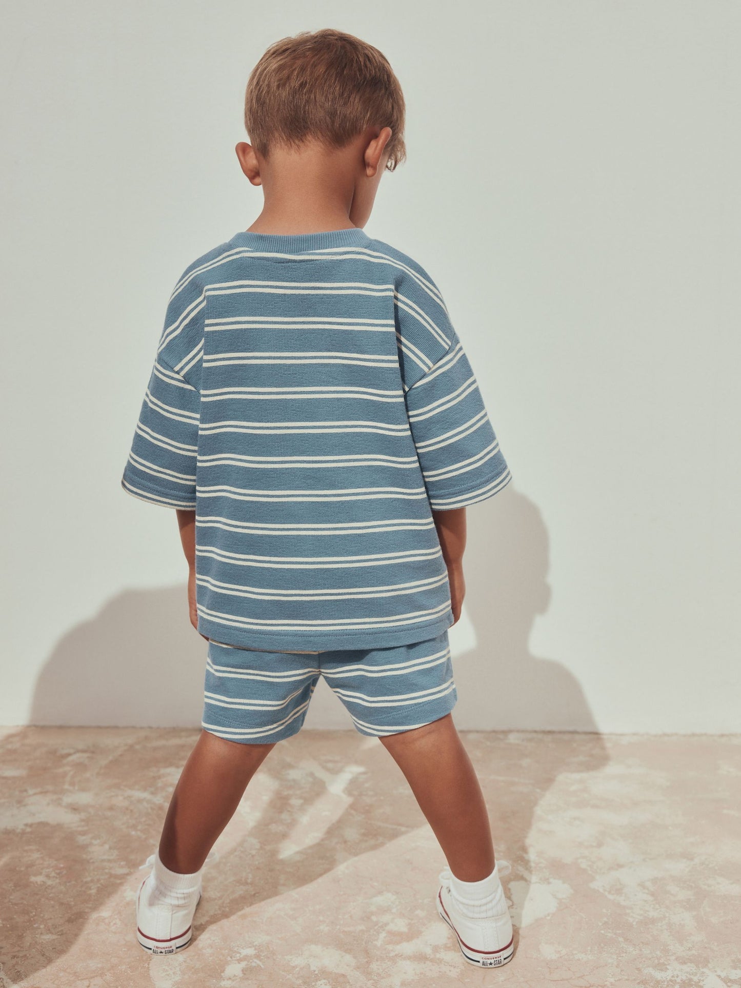 Blue Stripe Short Sleeve All-Over Print T-Shirt and Shorts Set (3mths-7yrs) image 3