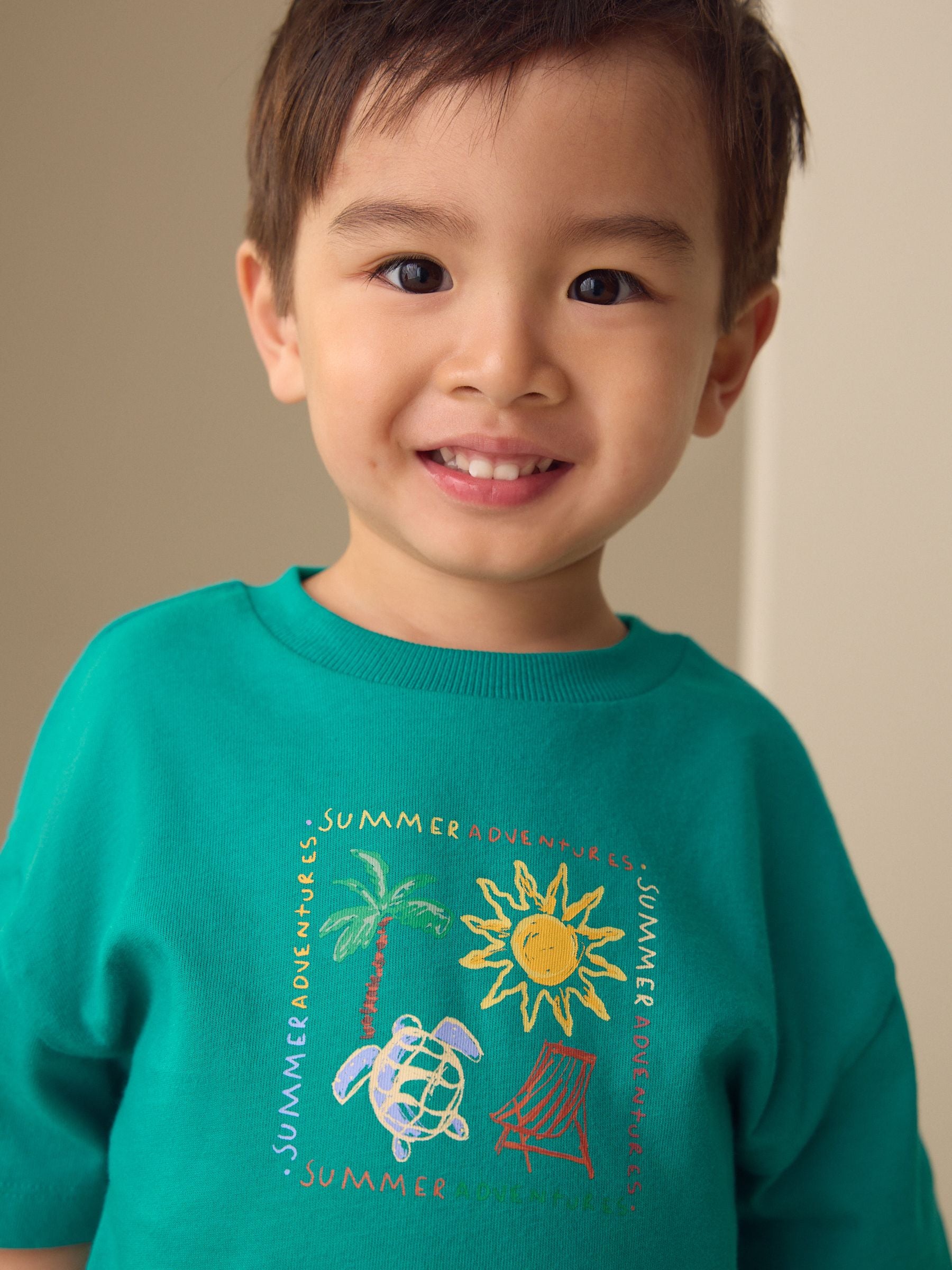 Green Beach Short Sleeve T-Shirt and Shorts Set (3mths-7yrs) image 3
