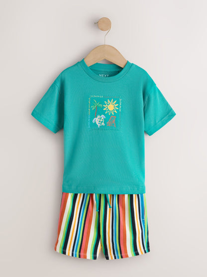 Green Beach Short Sleeve T-Shirt and Shorts Set (3mths-7yrs) image 4