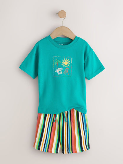 Green Beach Short Sleeve T-Shirt and Shorts Set (3mths-7yrs) image 5