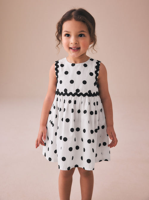 Monochrome Spot Ric Rac Dress (3mths-8yrs) image 1